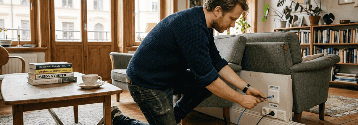 Att dra nätverk i en vacker sekelskifteslägenhet i Stockholm kräver både fingertoppskänsla och smarta lösningar – här gäller det att kombinera modern teknik med bevarad charm.