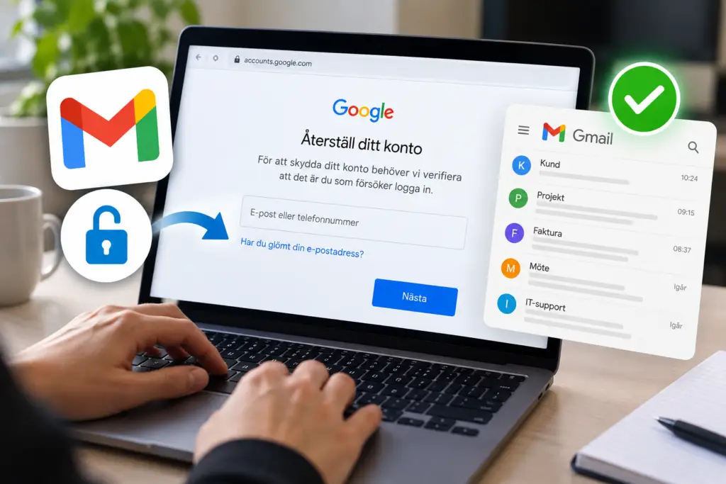 Glömt Gmail-lösenord? Vi hjälpte kunden tillbaka till sin e-post
