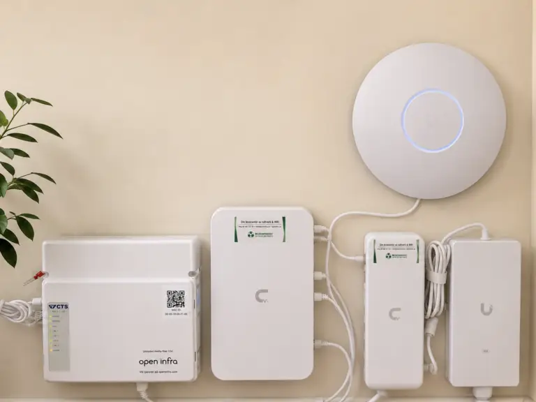 UniFi Gateway Fiber och fyra accesspunkter i villa i Täby